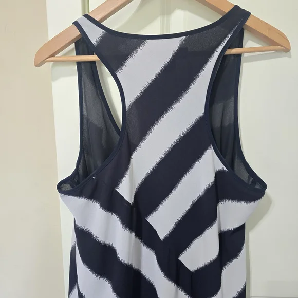 Michael Kors Black and White Stripe Tank Maxi Dress Large Coastal Resort Summer - Picture 4 of 10